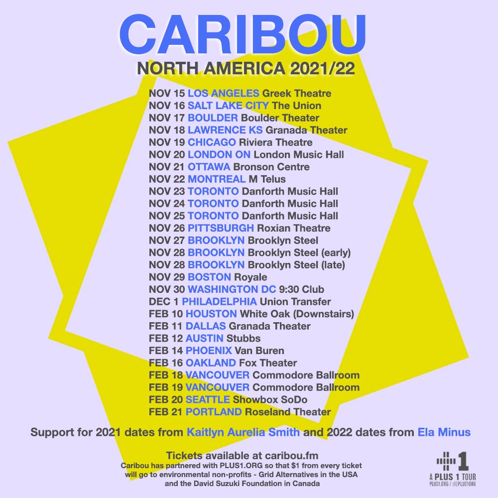 Dates de la tournée nord-américaine de Caribou 2021