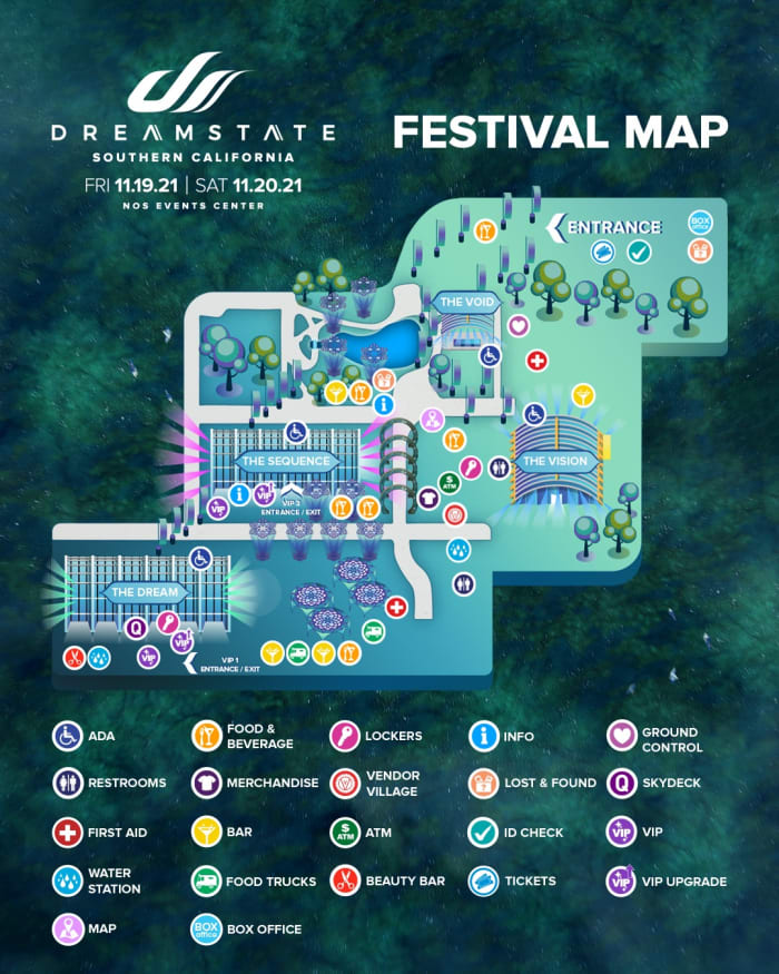 Carte du festival Dreamstate 2021