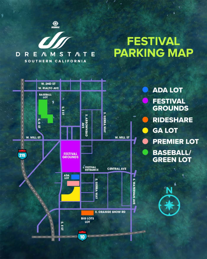 Carte de stationnement du festival Dreamstate 2021