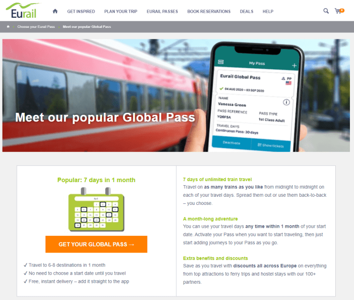 Informations sur l'Eurail Global Pass