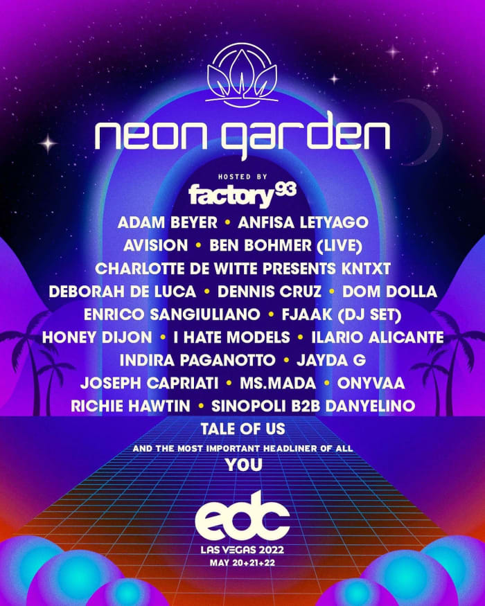 Programmation de la scène EDC Vegas 2022 pour Neon Garden
