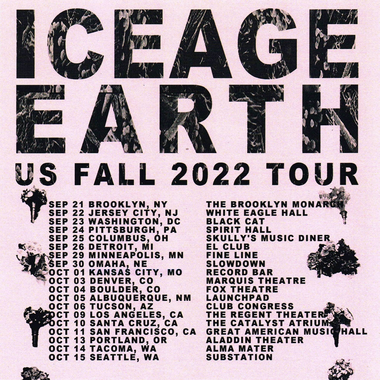 Iceage / Earth: tournée américaine automne 2022