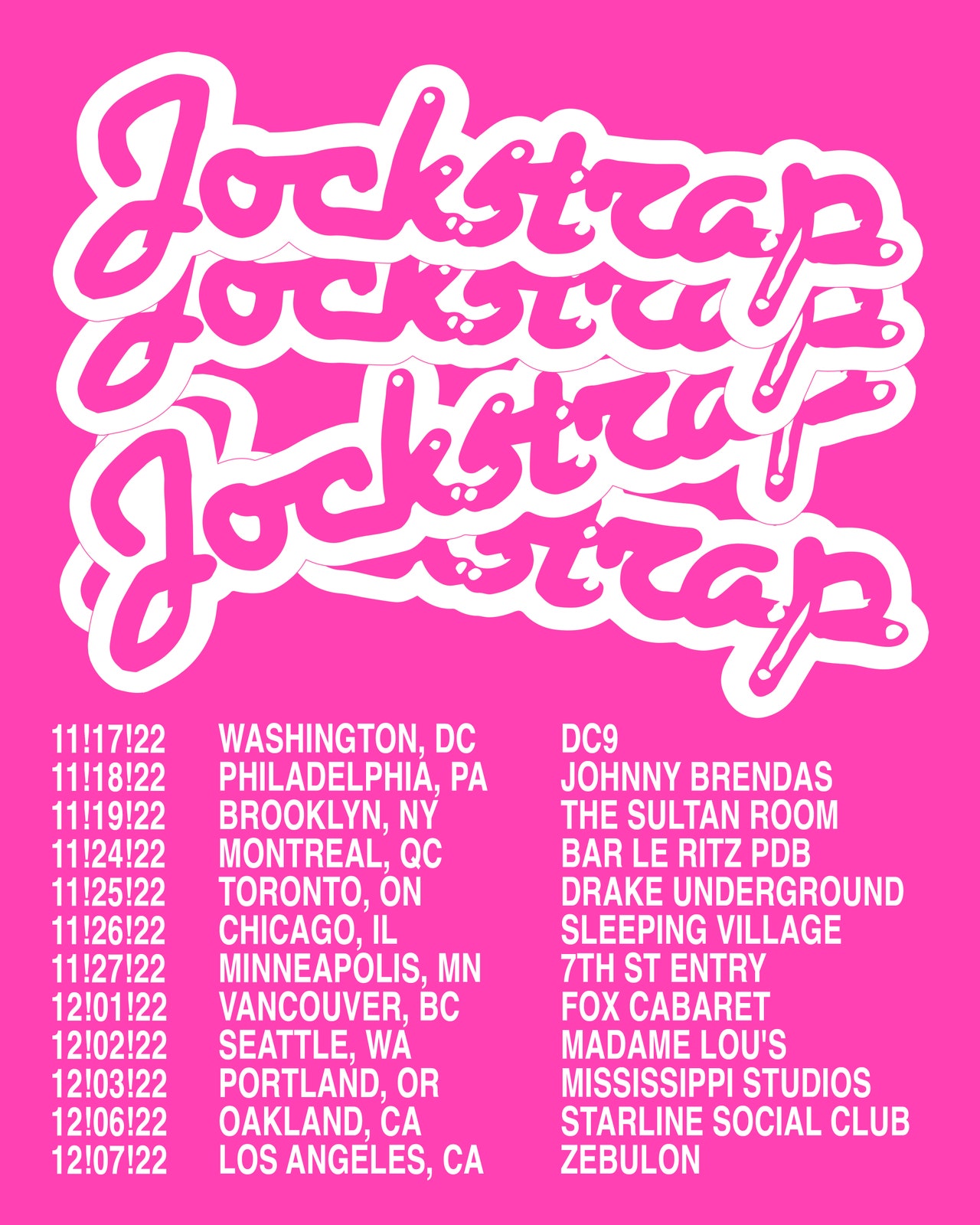 Dates de la tournée nord-américaine de Jockstrap