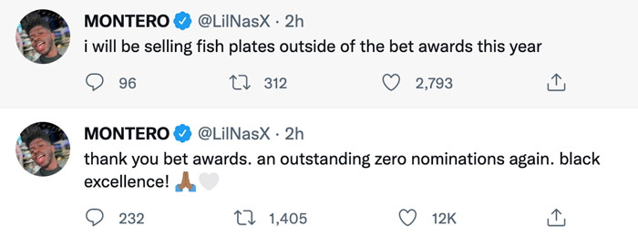 Tweets de Lil Nas X
