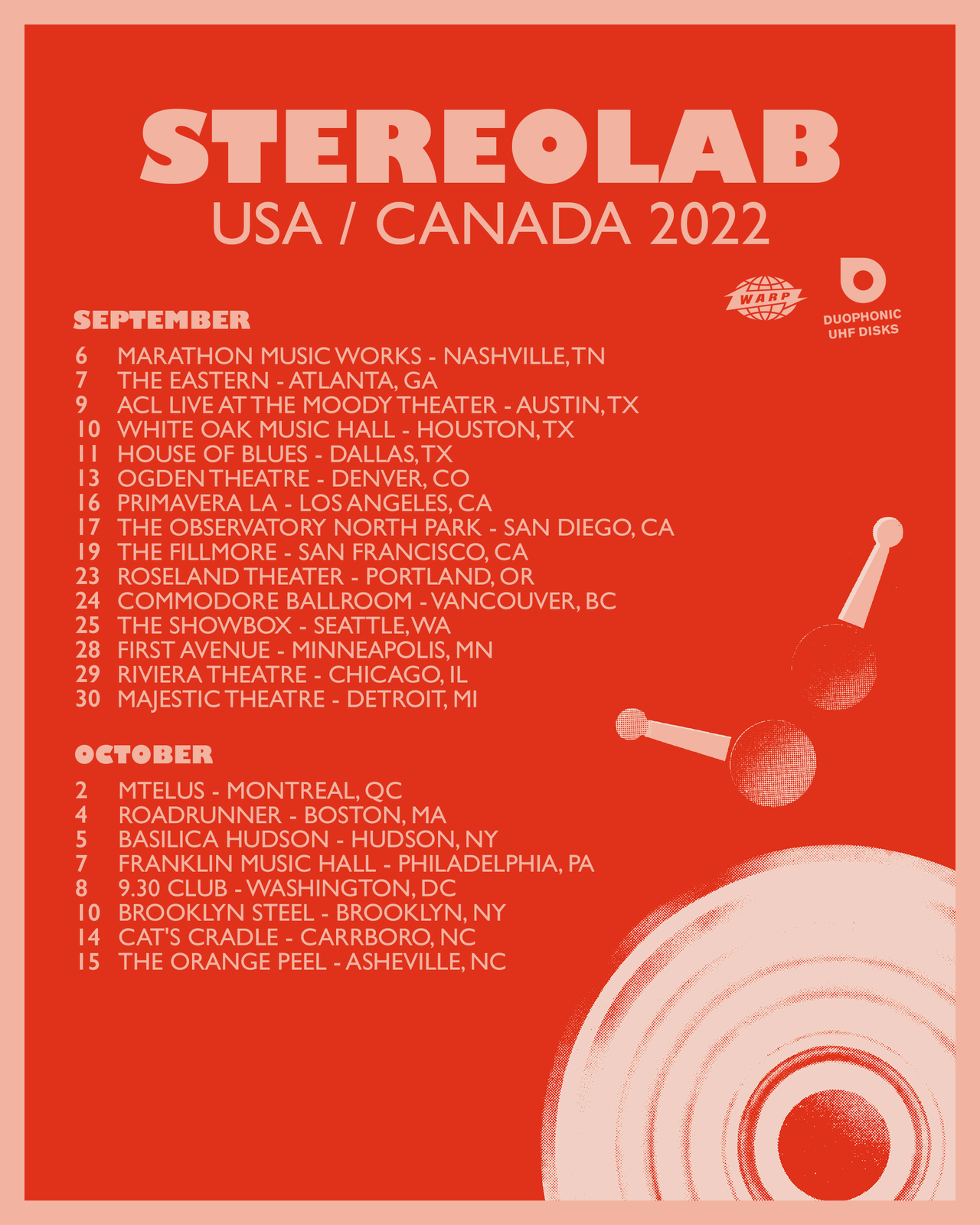 Stereolab : États-Unis / Canada 2022