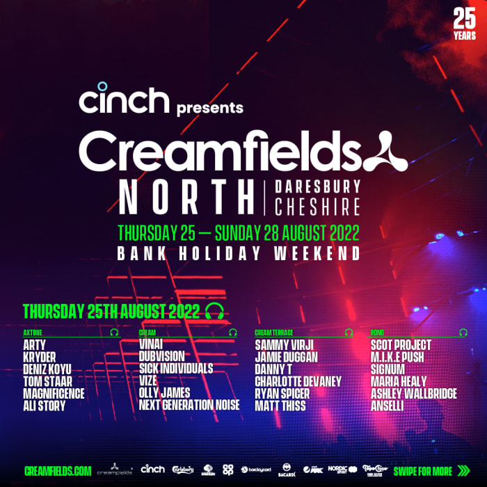 Programmation de Creamfields North 2022 : jeudi 25 août 2022.