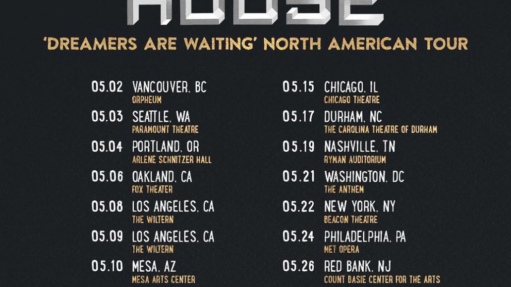 affiche de la tournée nord-américaine de crowded house 2023