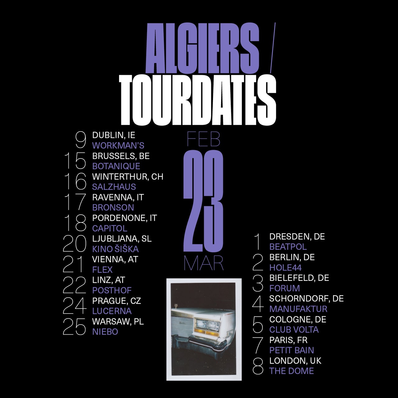 Alger / Dates de tournée