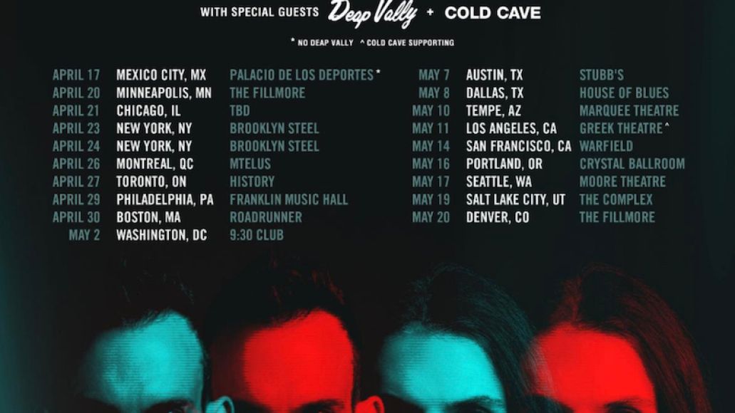 Placebo 2023 affiche de la tournée nord-américaine dates d'illustration acheter des billets sièges itinéraire deap valy cold cave