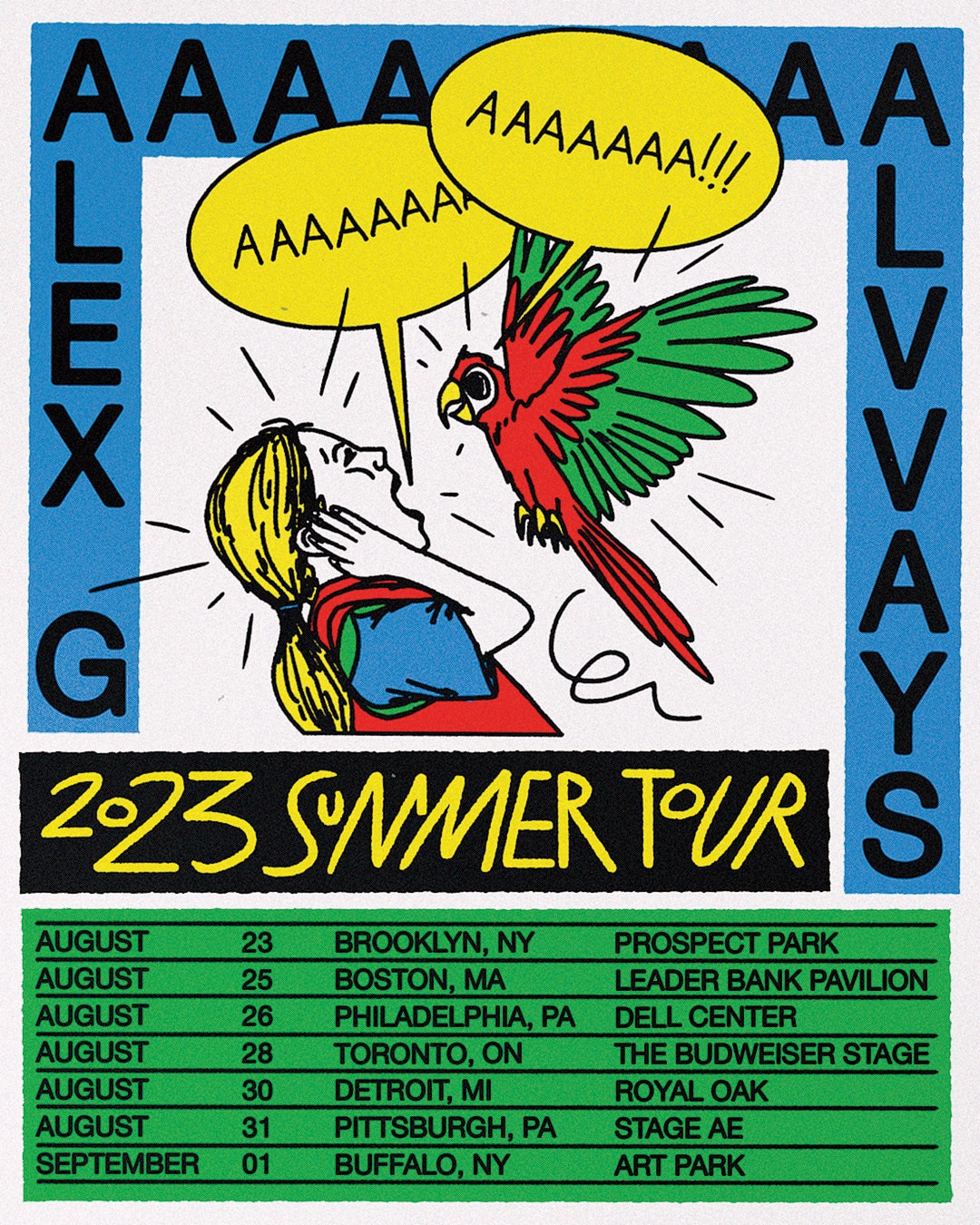 Alex G & Alvvays : tournée estivale 2023