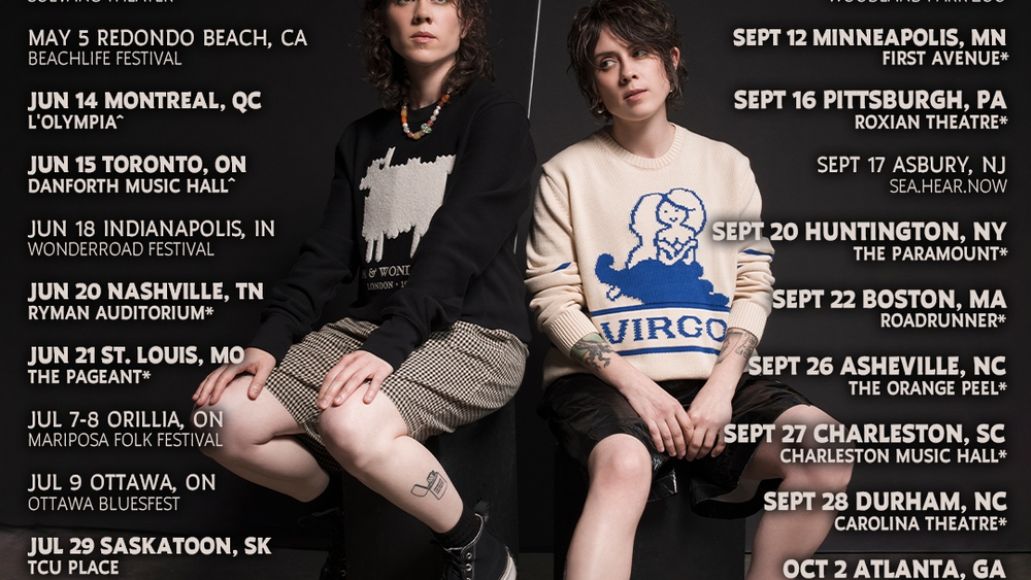 Affiche de la tournée nord-américaine de Tegan et Sara 2023 dates billets roman graphique