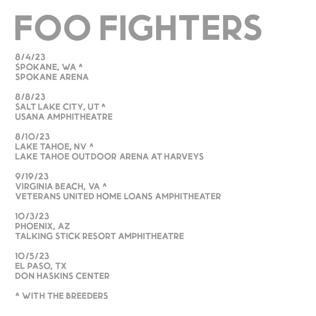 Dates de la tournée des Foo Fighters